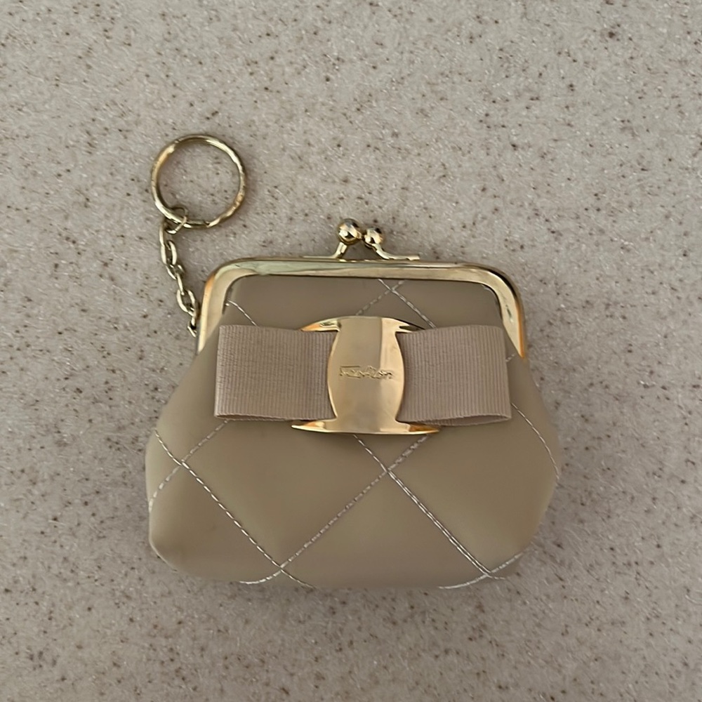 Ferragamo-inspired nude keychain coin purse!